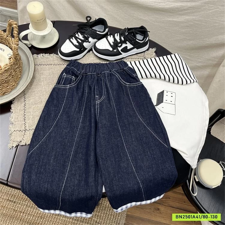 BAGGY DENIM VIỀN GẤU CARO