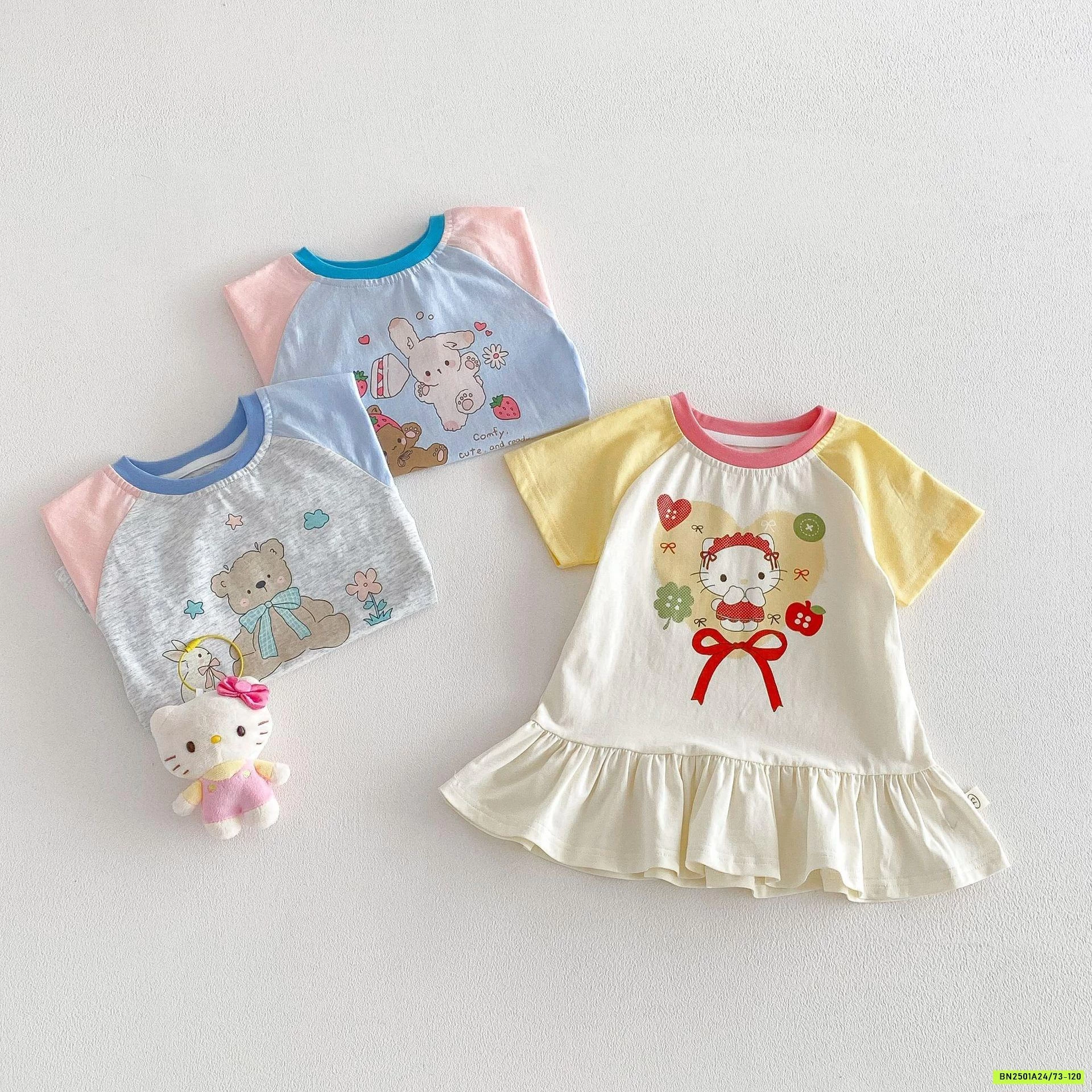 ĐẦM COTTON ĐUÔI CÁ PHỐI MÀU TAY