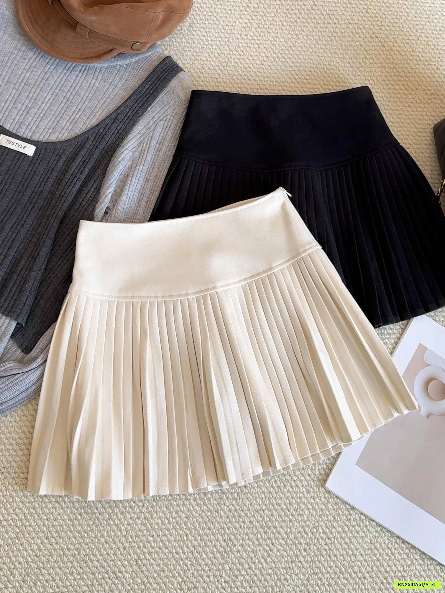 CHÂN VÁY DẠ XẾP LY GEN BỤNG ANNA