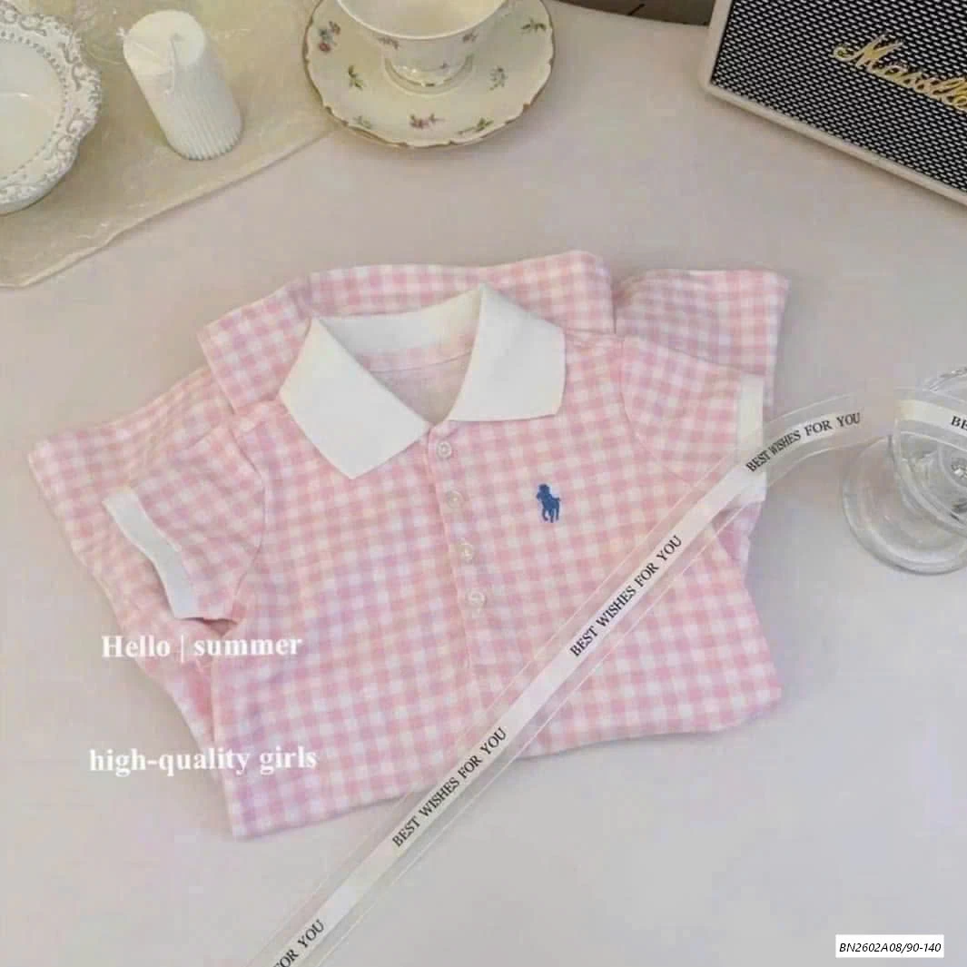 ĐẦM POLO CARO HỒNG