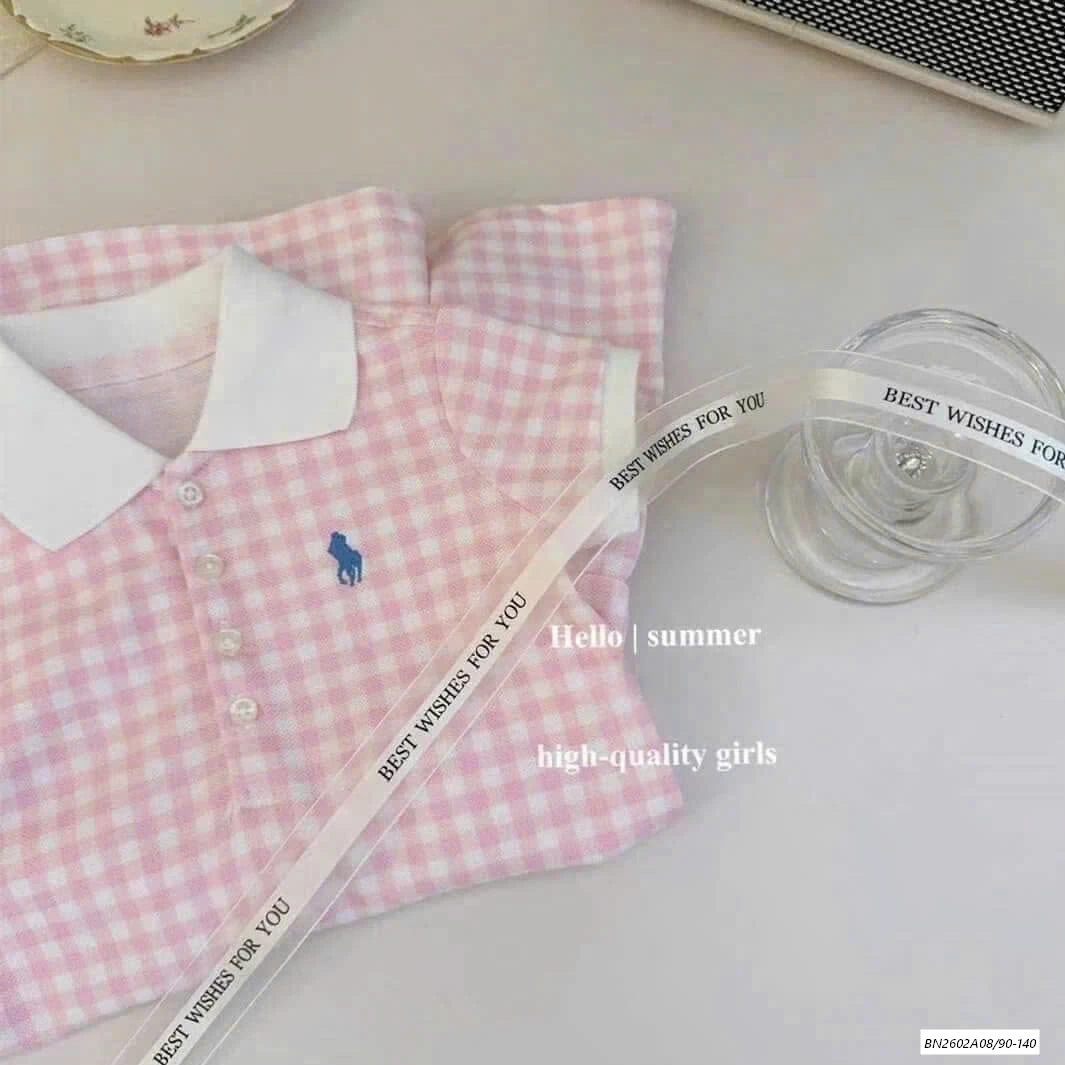 ĐẦM POLO CARO HỒNG
