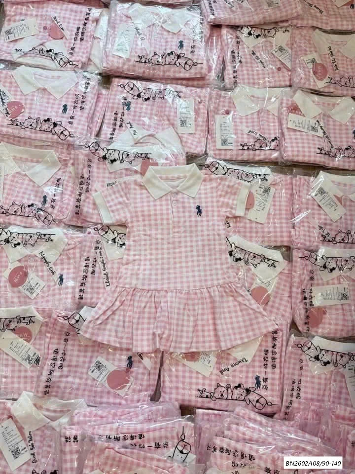 ĐẦM POLO CARO HỒNG