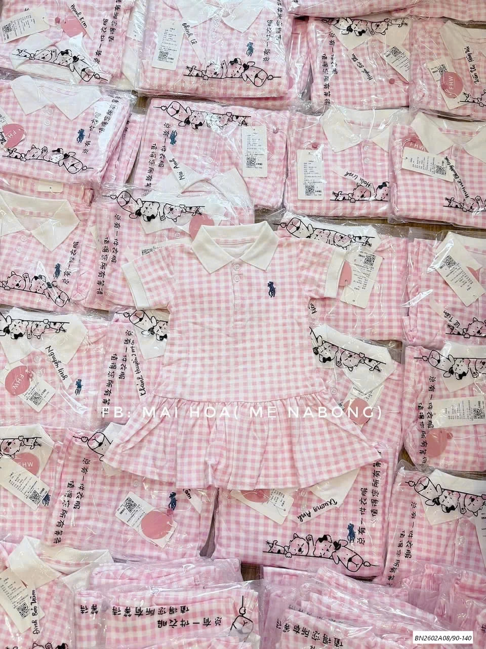 ĐẦM POLO CARO HỒNG