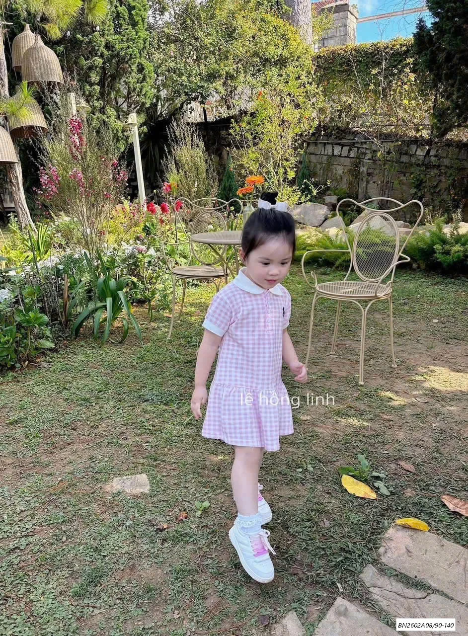 ĐẦM POLO CARO HỒNG