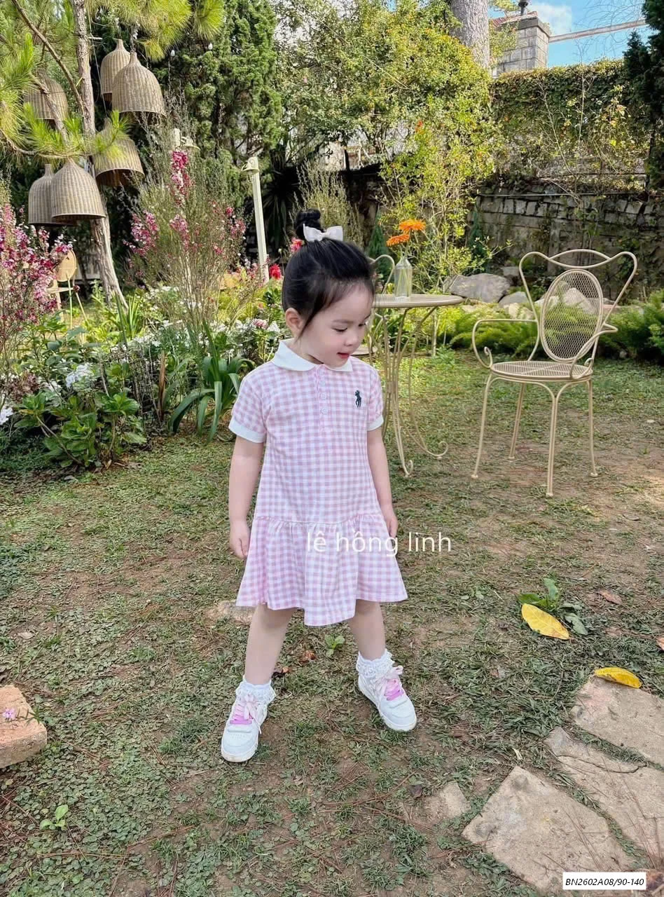 ĐẦM POLO CARO HỒNG