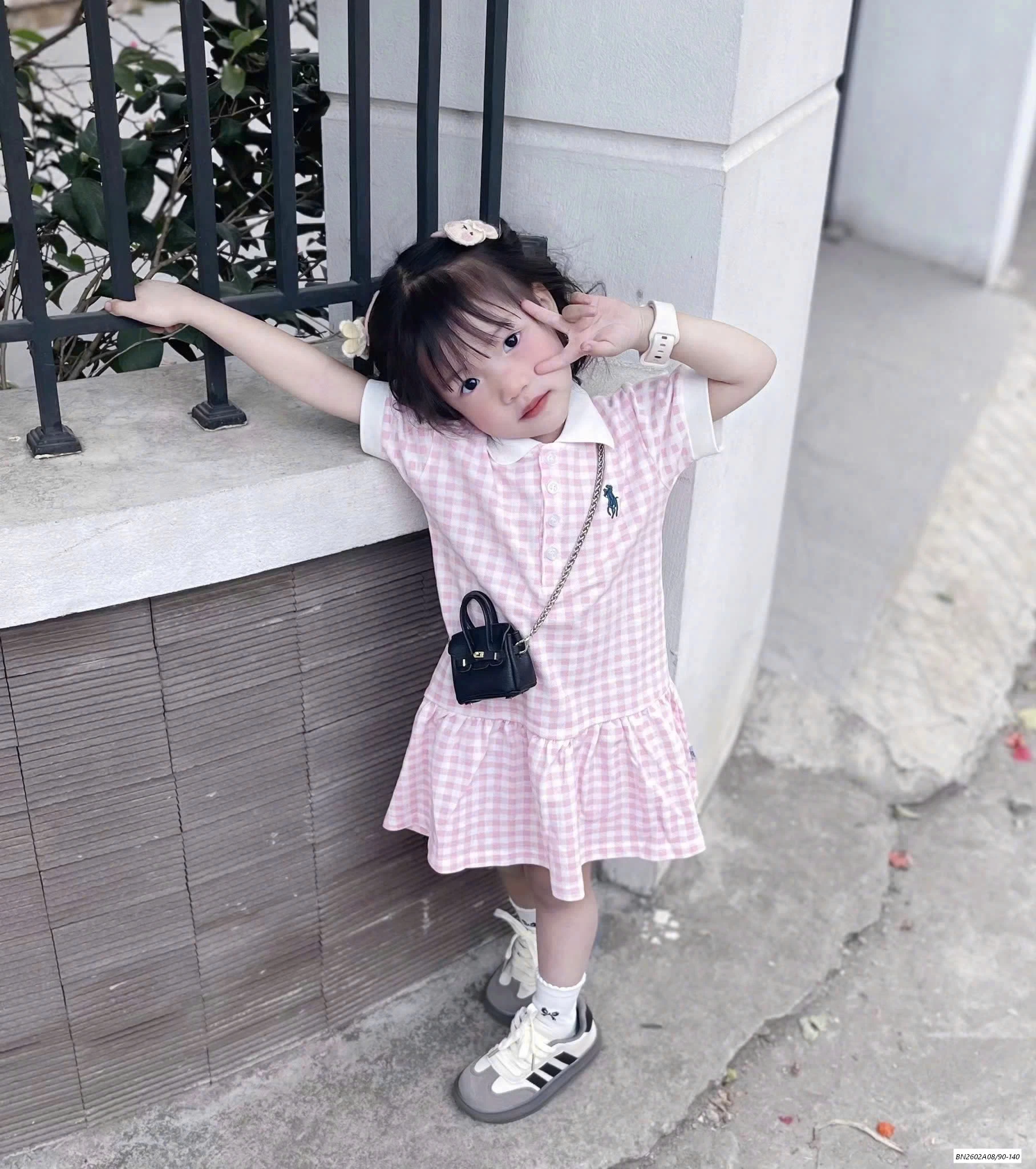 ĐẦM POLO CARO HỒNG