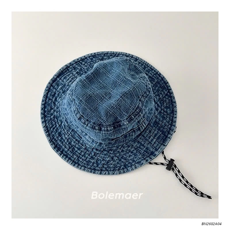 MŨ BÈO JEANS CÓ QUAI