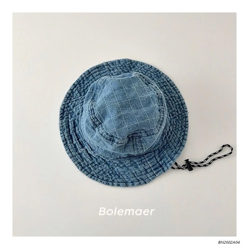 MŨ BÈO JEANS CÓ QUAI