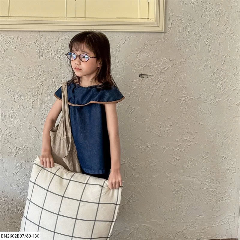 ÁO DENIM SÁT NÁCH CỔ SEN