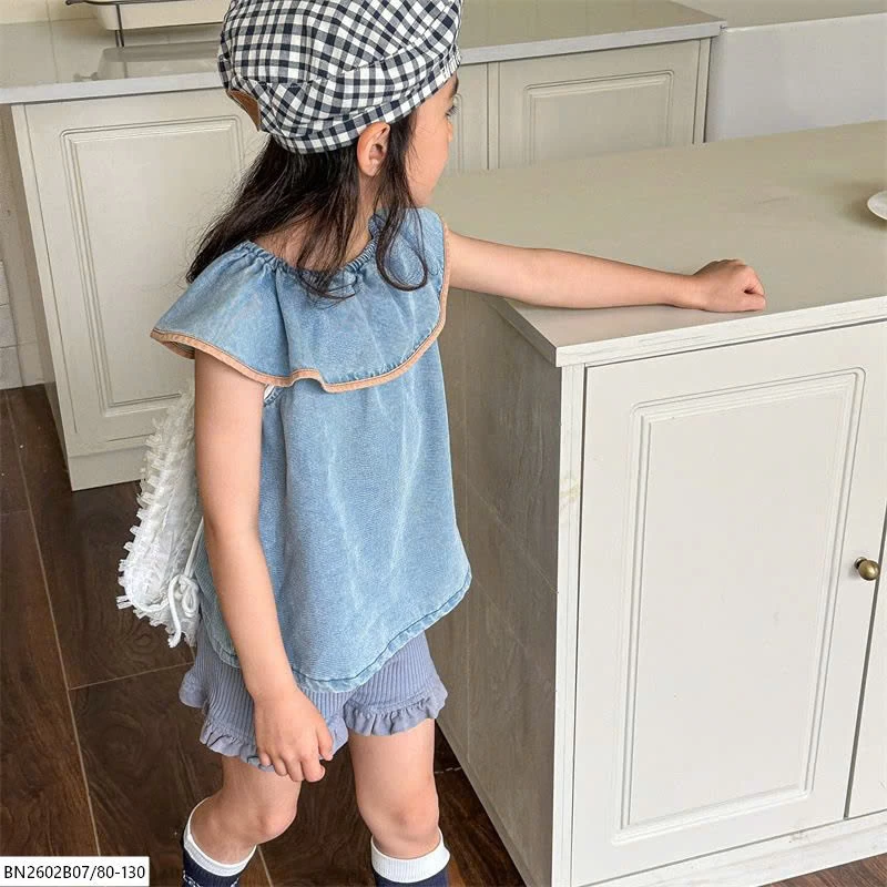 ÁO DENIM SÁT NÁCH CỔ SEN