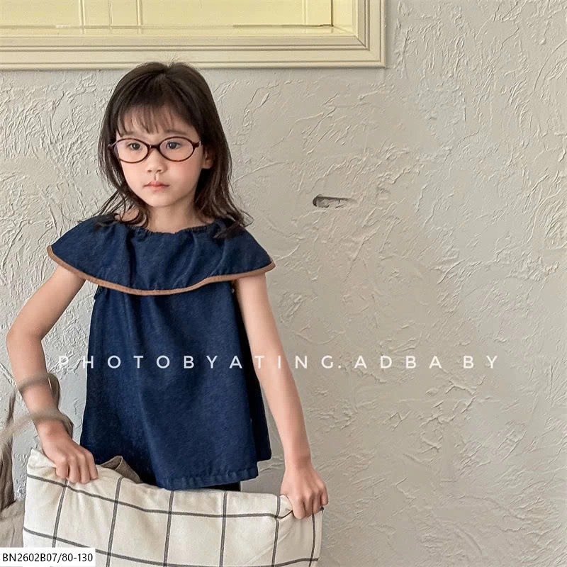 ÁO DENIM SÁT NÁCH CỔ SEN