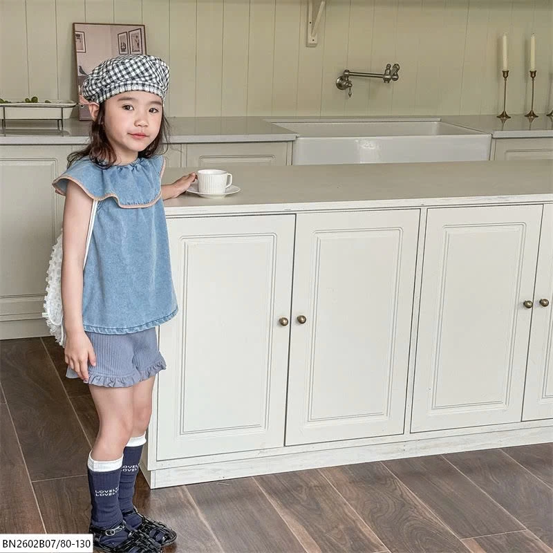 ÁO DENIM SÁT NÁCH CỔ SEN