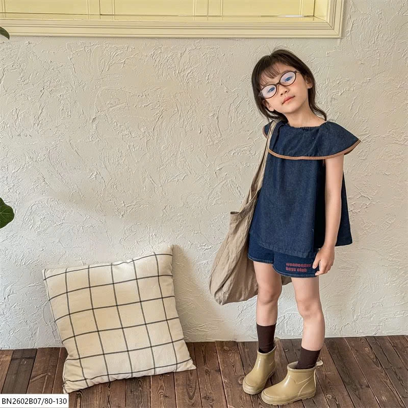 ÁO DENIM SÁT NÁCH CỔ SEN