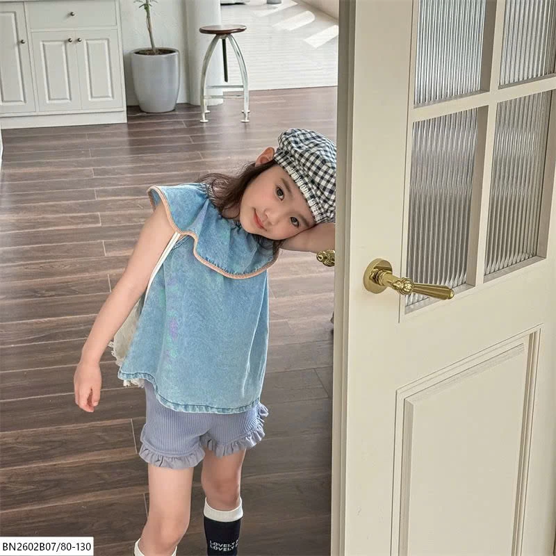 ÁO DENIM SÁT NÁCH CỔ SEN