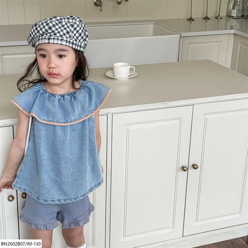 ÁO DENIM SÁT NÁCH CỔ SEN