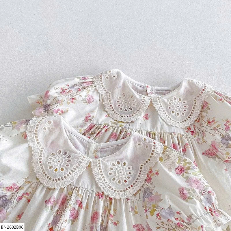 VÁY- BODY CỔ ĐIỆU KÈM BỜM CHO BÉ