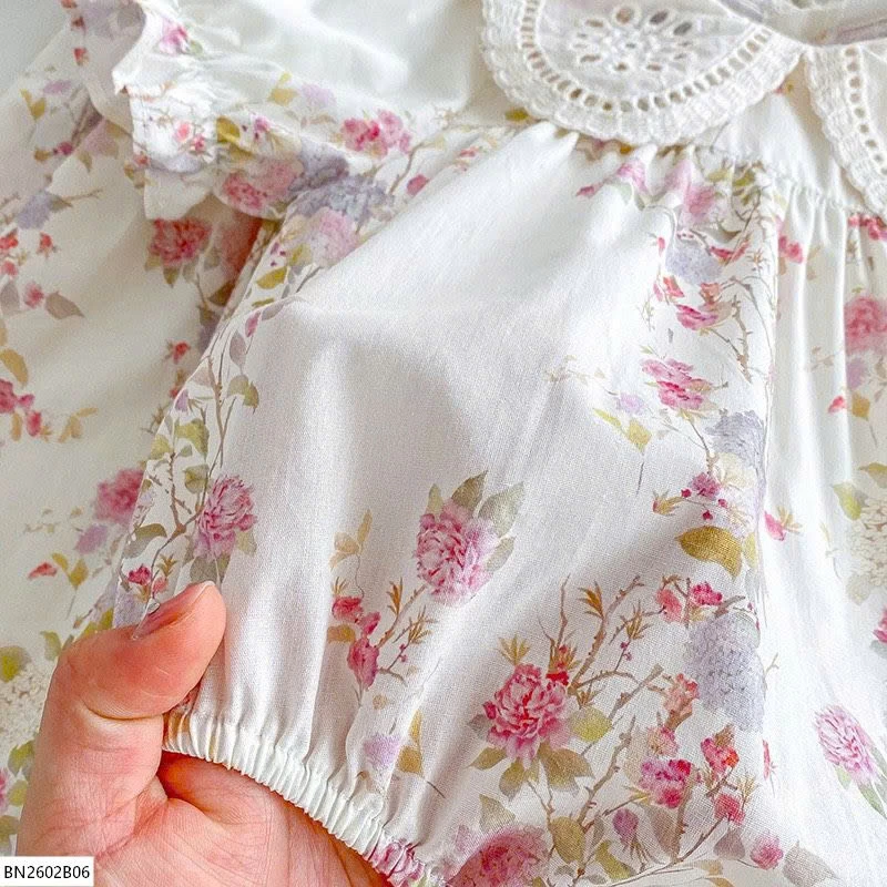 VÁY- BODY CỔ ĐIỆU KÈM BỜM CHO BÉ