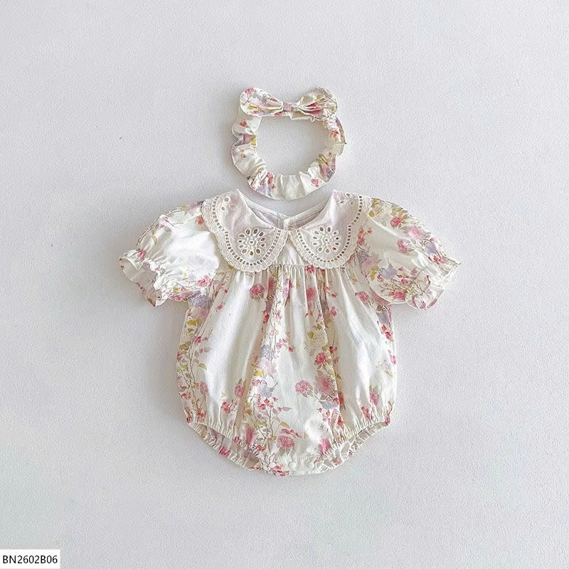 VÁY- BODY CỔ ĐIỆU KÈM BỜM CHO BÉ