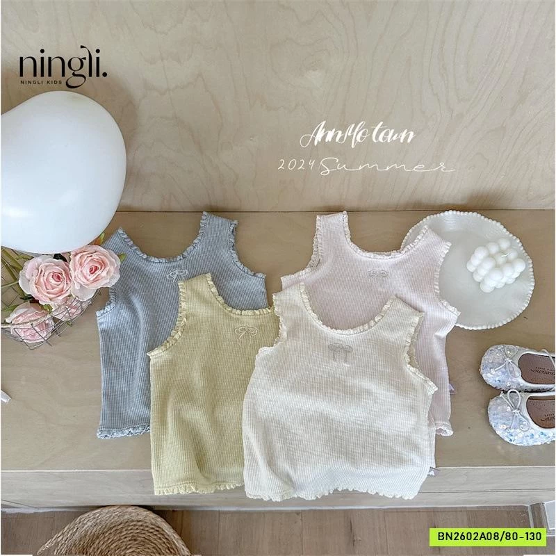 ÁO GÂN SÁT NÁCH THÊU NƠ NINGLI