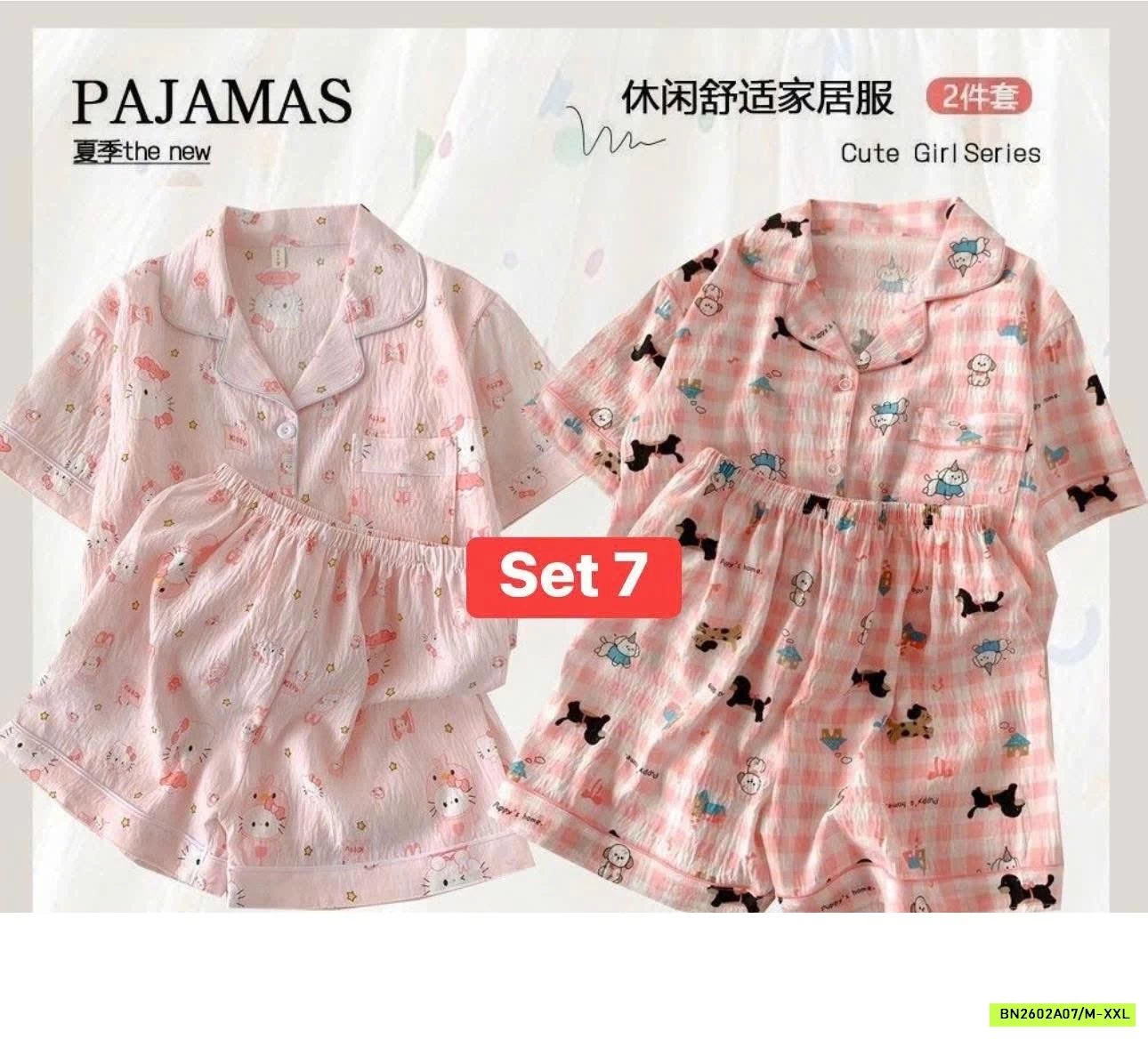 SÉT 2 BỘ PIZAMA CỘC TAY hết sale