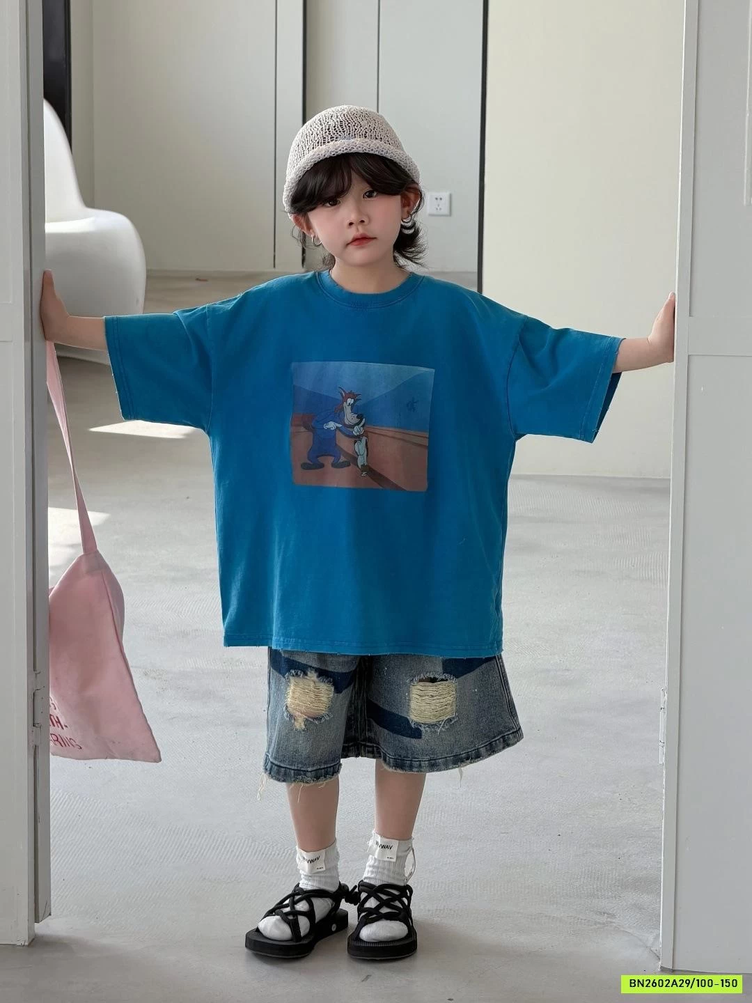 ÁO THUN XANH MIX SHORT VẢY SƠN