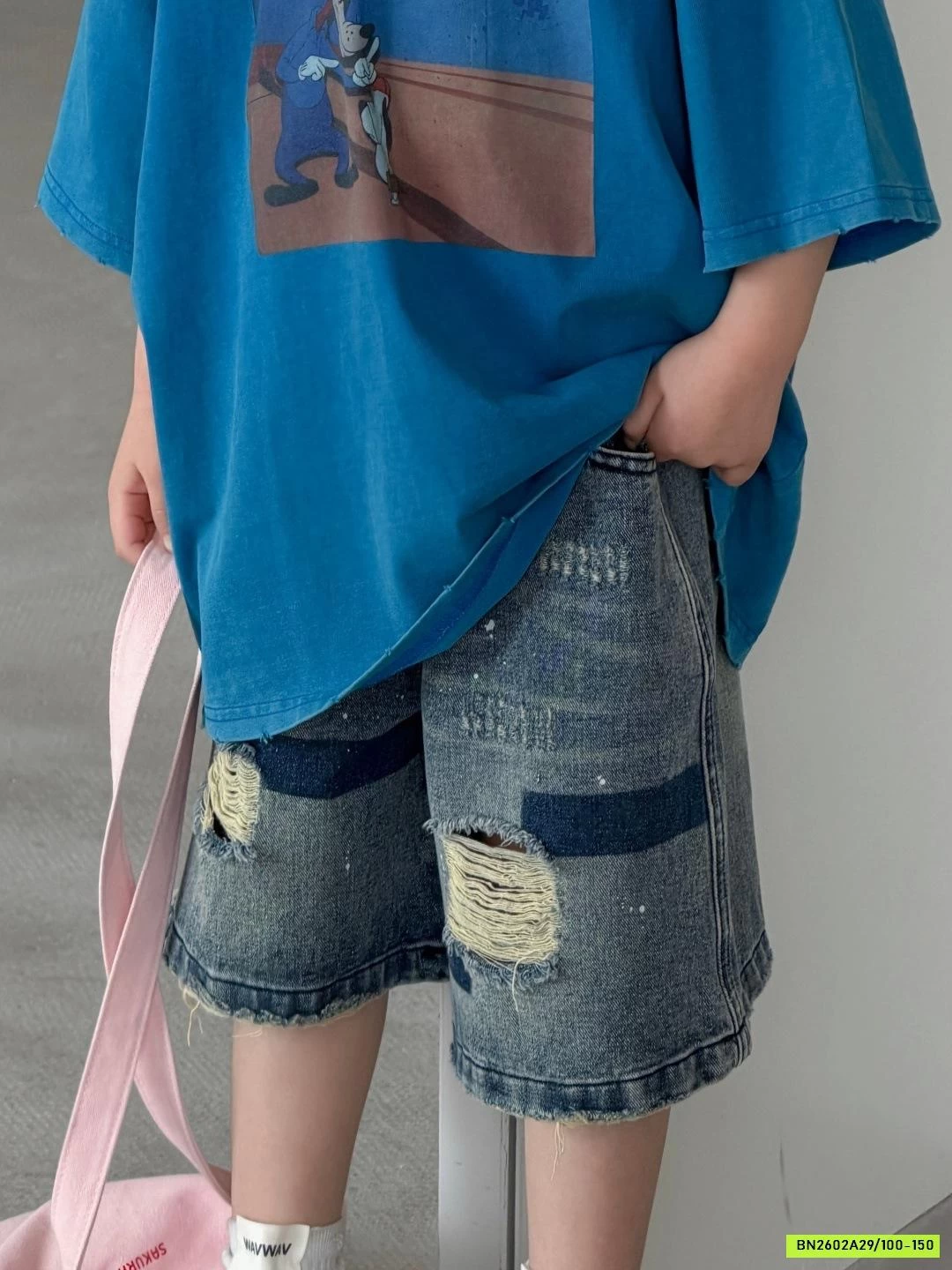 ÁO THUN XANH MIX SHORT VẢY SƠN