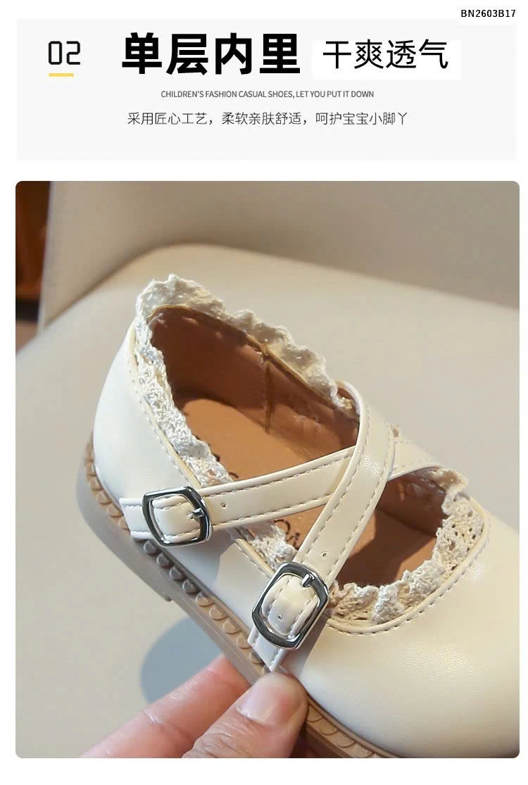 GIÀY BÚP BẾ DA PU VIỀN REN