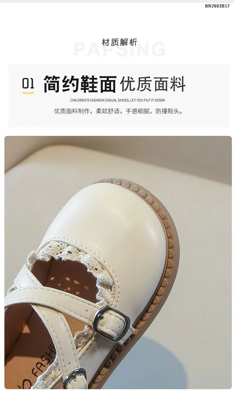 GIÀY BÚP BẾ DA PU VIỀN REN