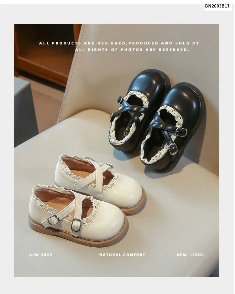 GIÀY BÚP BẾ DA PU VIỀN REN