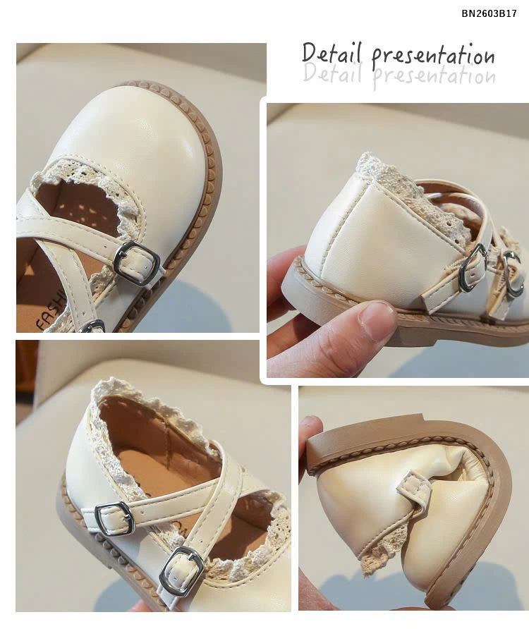 GIÀY BÚP BẾ DA PU VIỀN REN