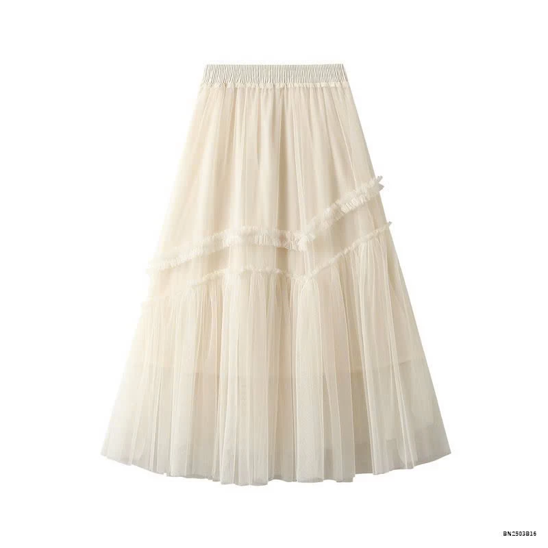 CHÂN VÁY VOAN ANGEL PHỐI NƠ