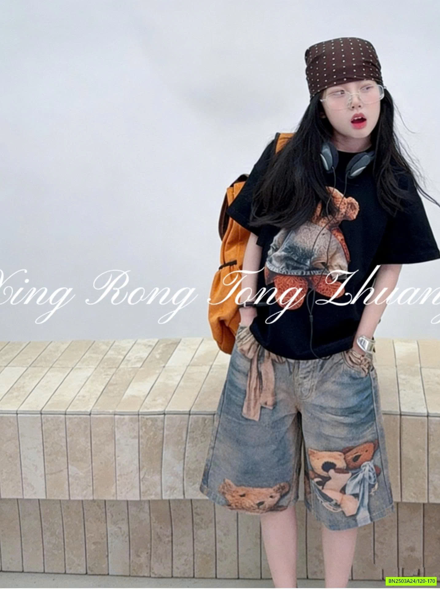 SÉT ÁO THUN MIX JEANS LỠ IN GẤU