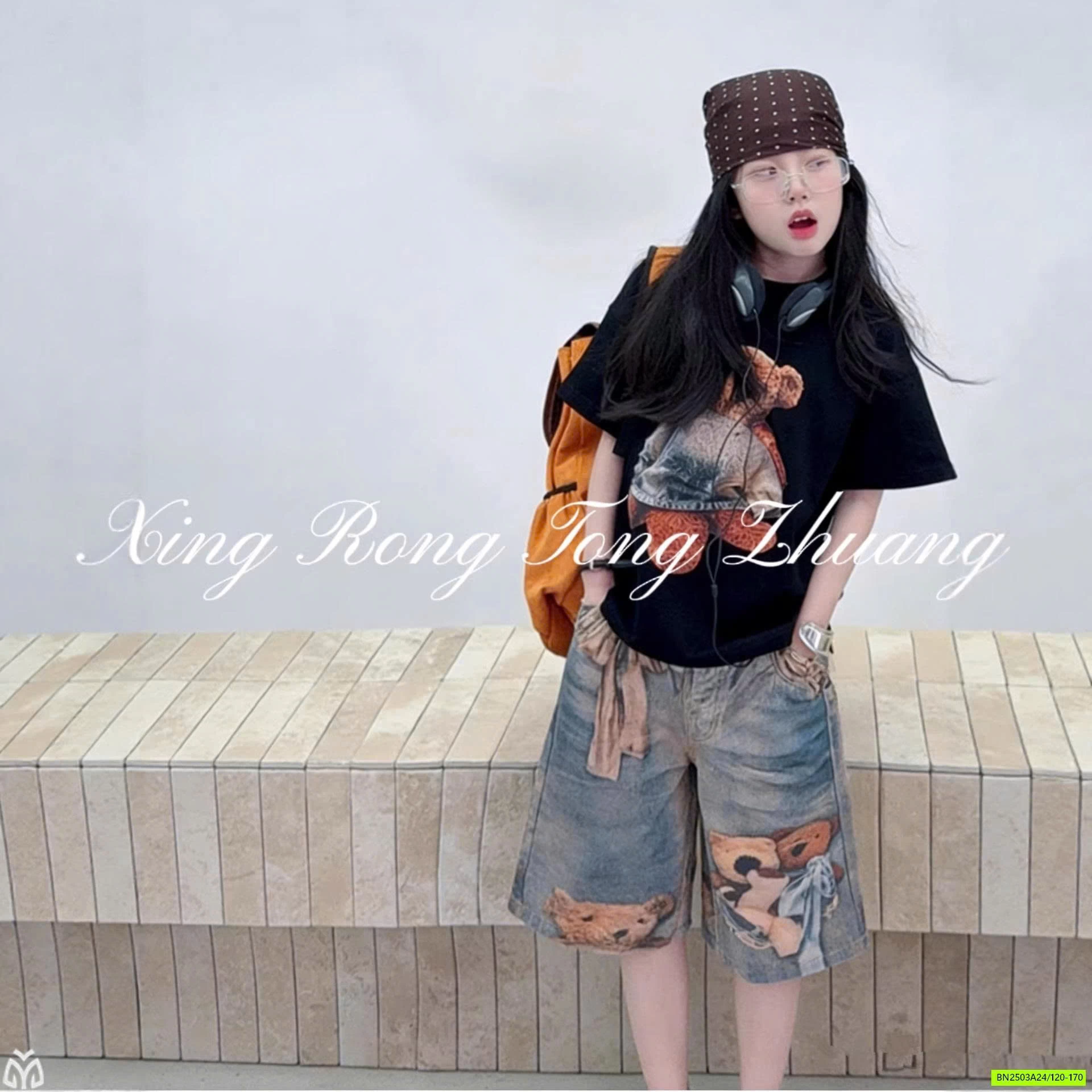 SÉT ÁO THUN MIX JEANS LỠ IN GẤU