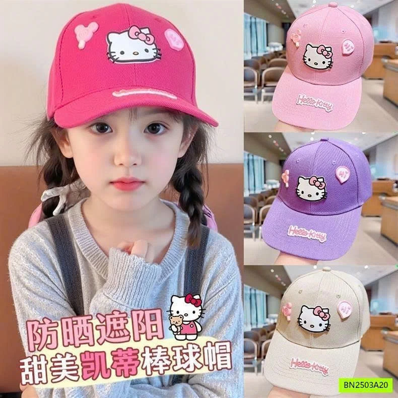 MŨ LƯỠI CHAI GẮN STICKER KITTY