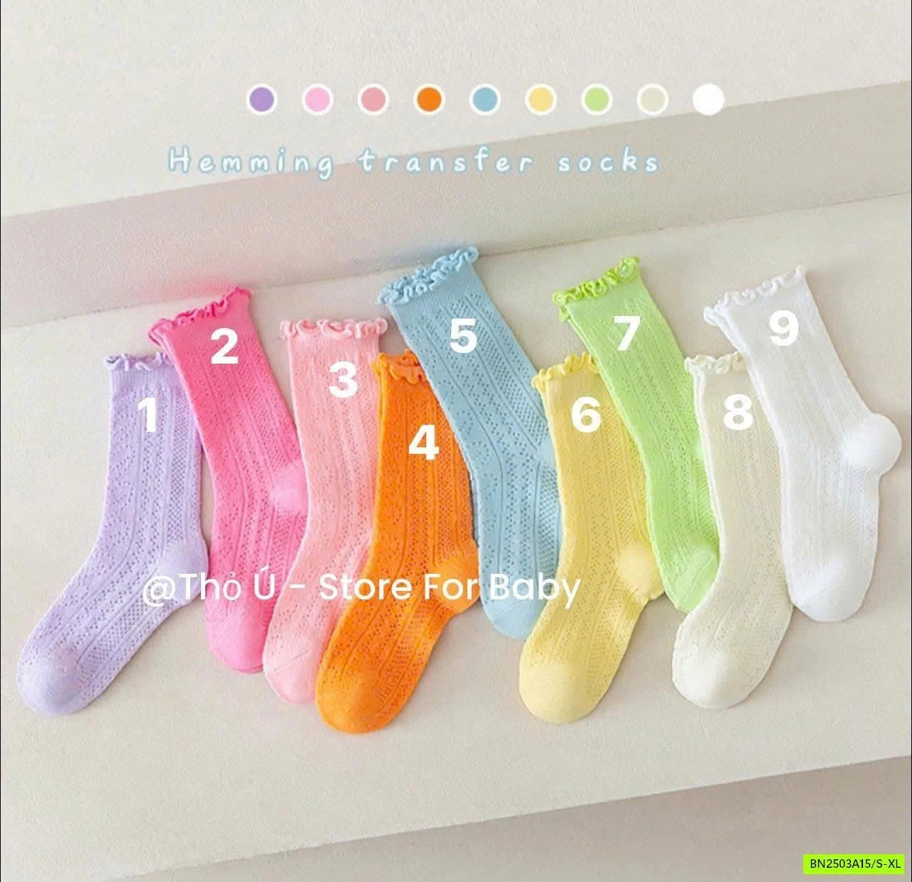 TẤT LƯỚI NGANG GỐI SẮC MÀU