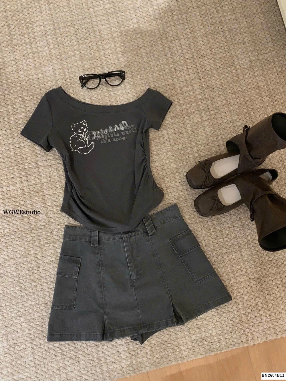 ÁO THUN LỆCH VAI WGWE