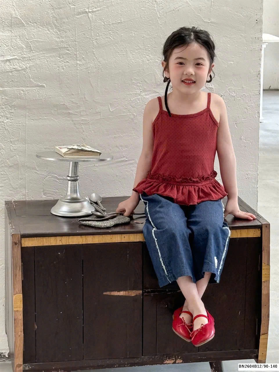 SÉT ÁO 2 DÂY ĐỎ MIX JEAN SUÔNG