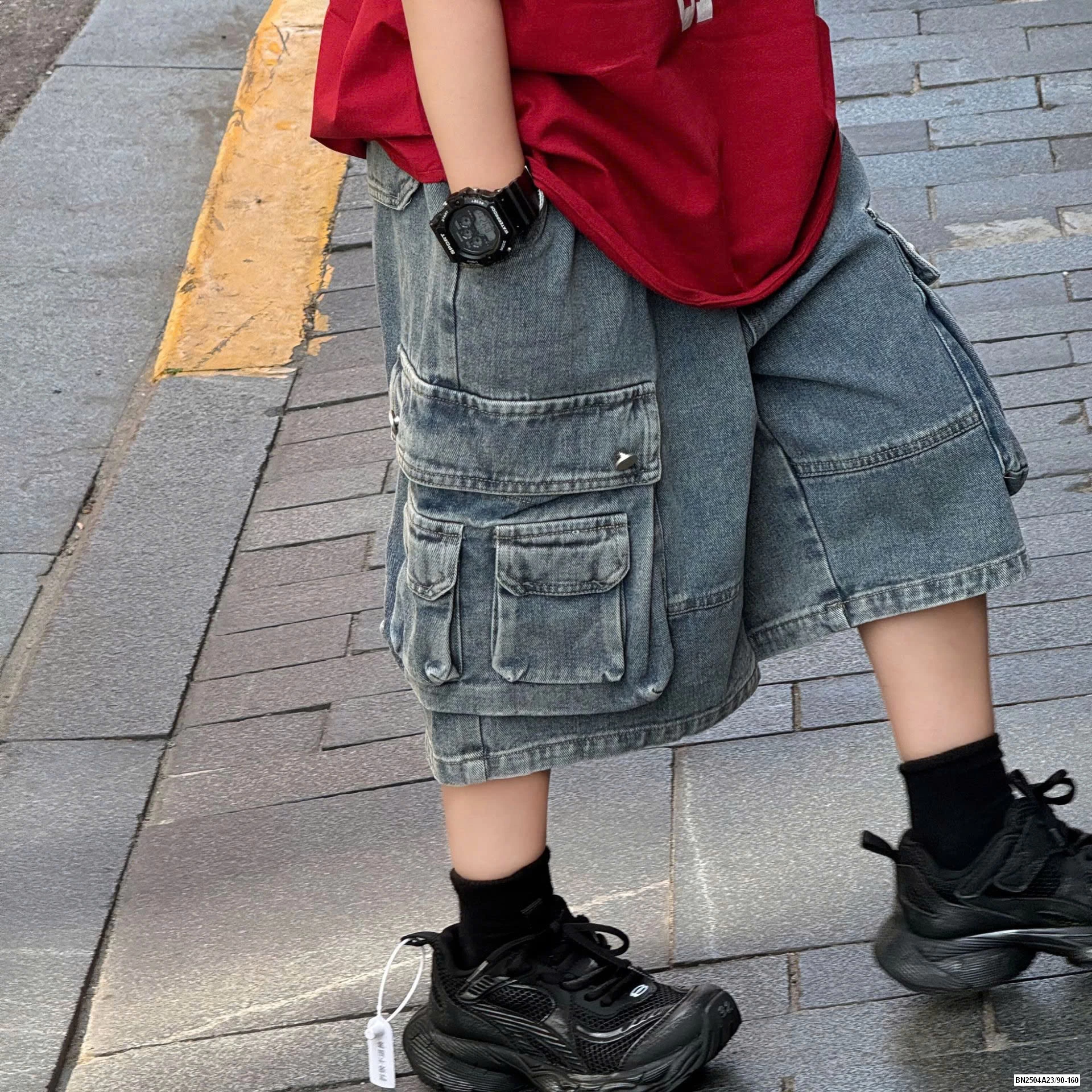 SHORT JEANS TÚI HỘP BẠC MÀU