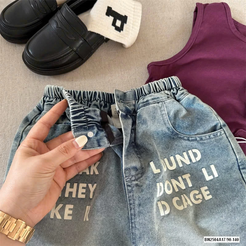 ÁO 3 LỖ MIX JEANS CHỮ MMY