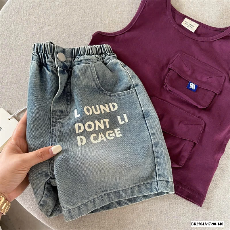 ÁO 3 LỖ MIX JEANS CHỮ MMY