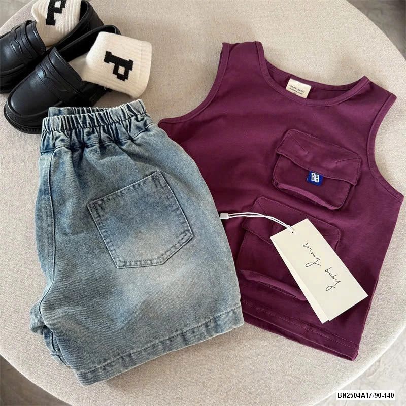 ÁO 3 LỖ MIX JEANS CHỮ MMY