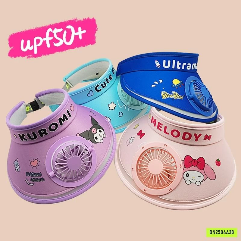 MŨ CHỐNG NẮNG KÈM QUẠT SANRIO