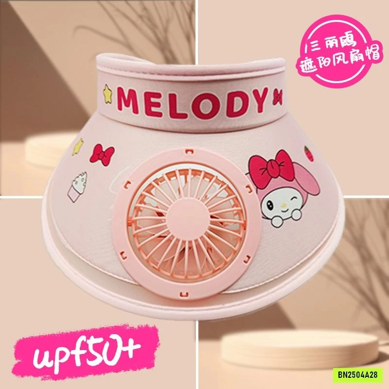 MŨ CHỐNG NẮNG KÈM QUẠT SANRIO