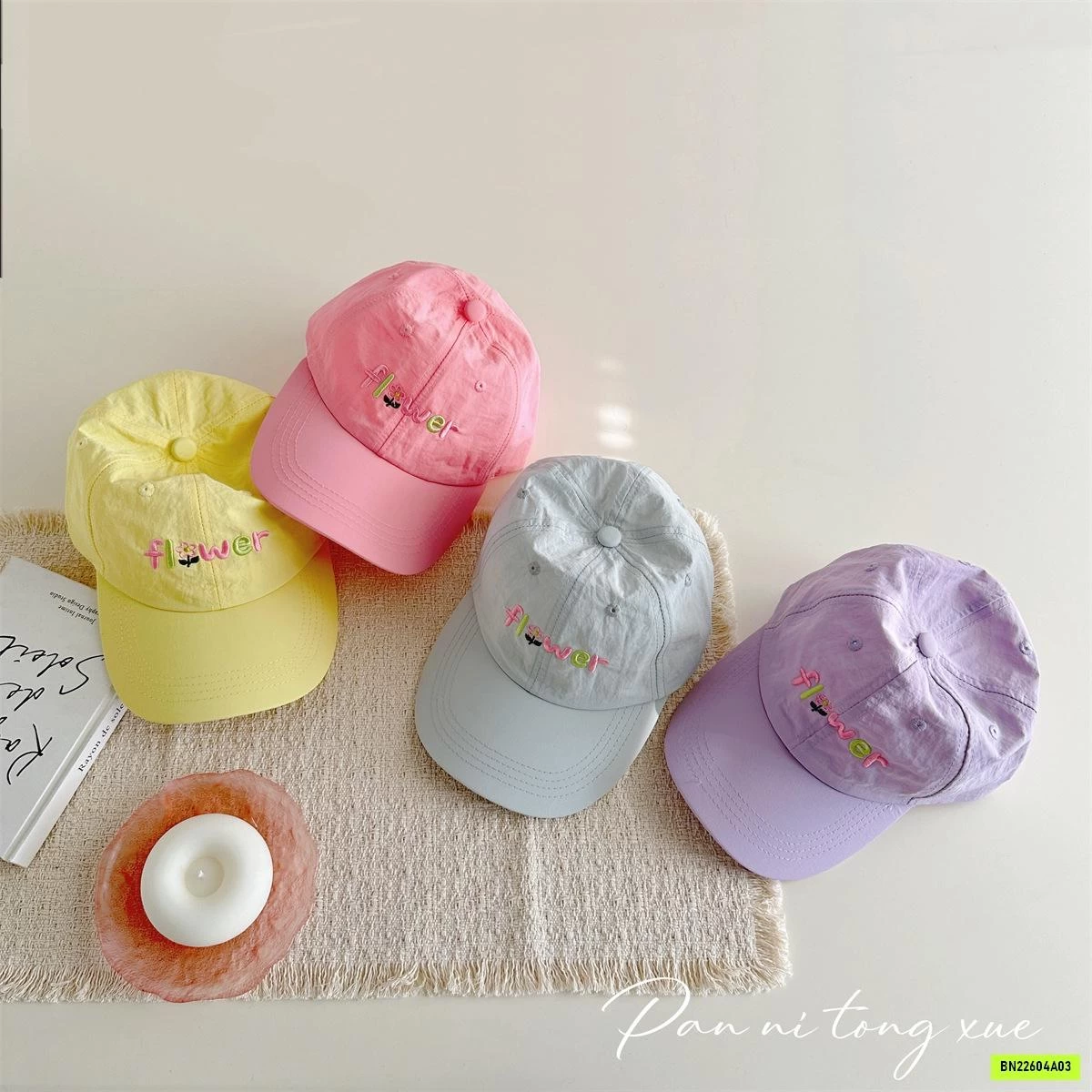 MŨ KẾT THÊU FLOWER XINH XẮN