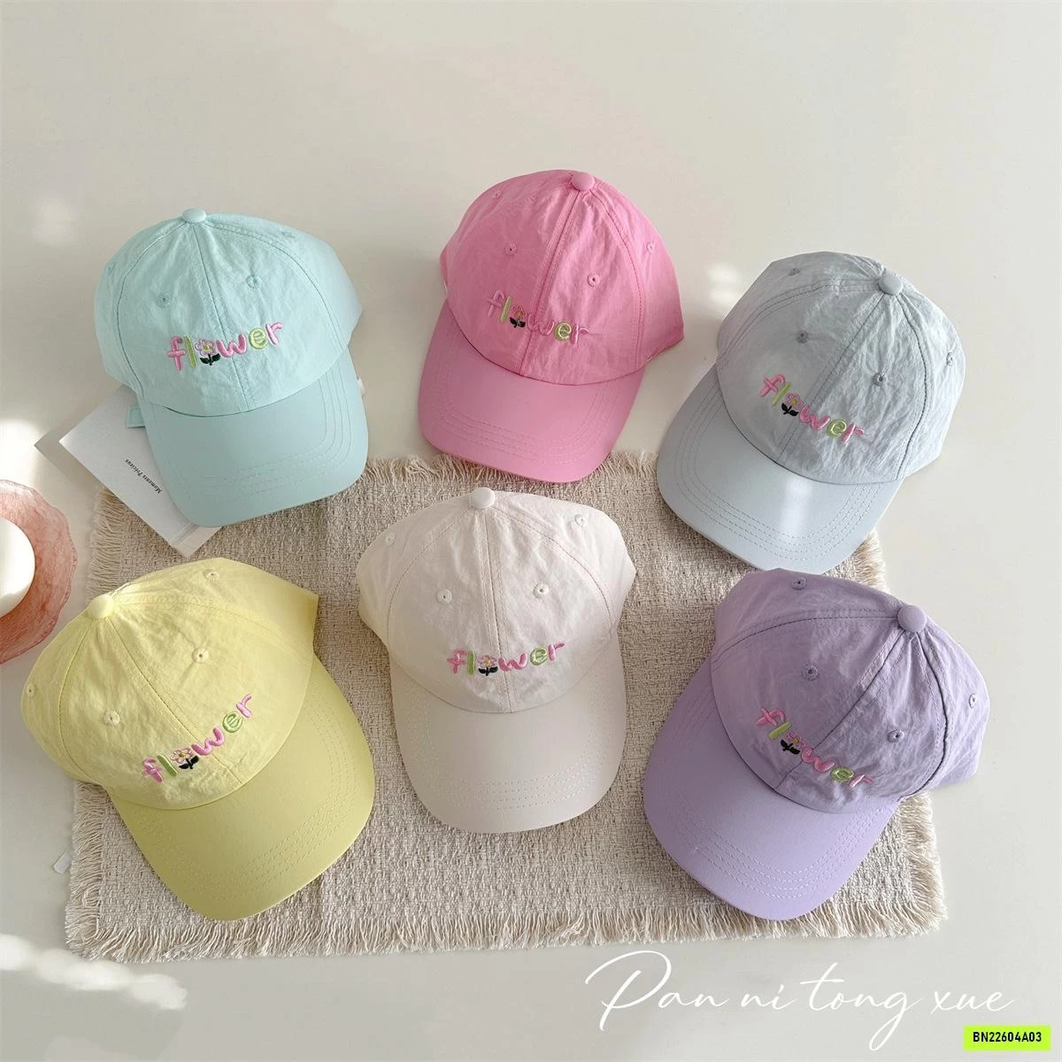 MŨ KẾT THÊU FLOWER XINH XẮN