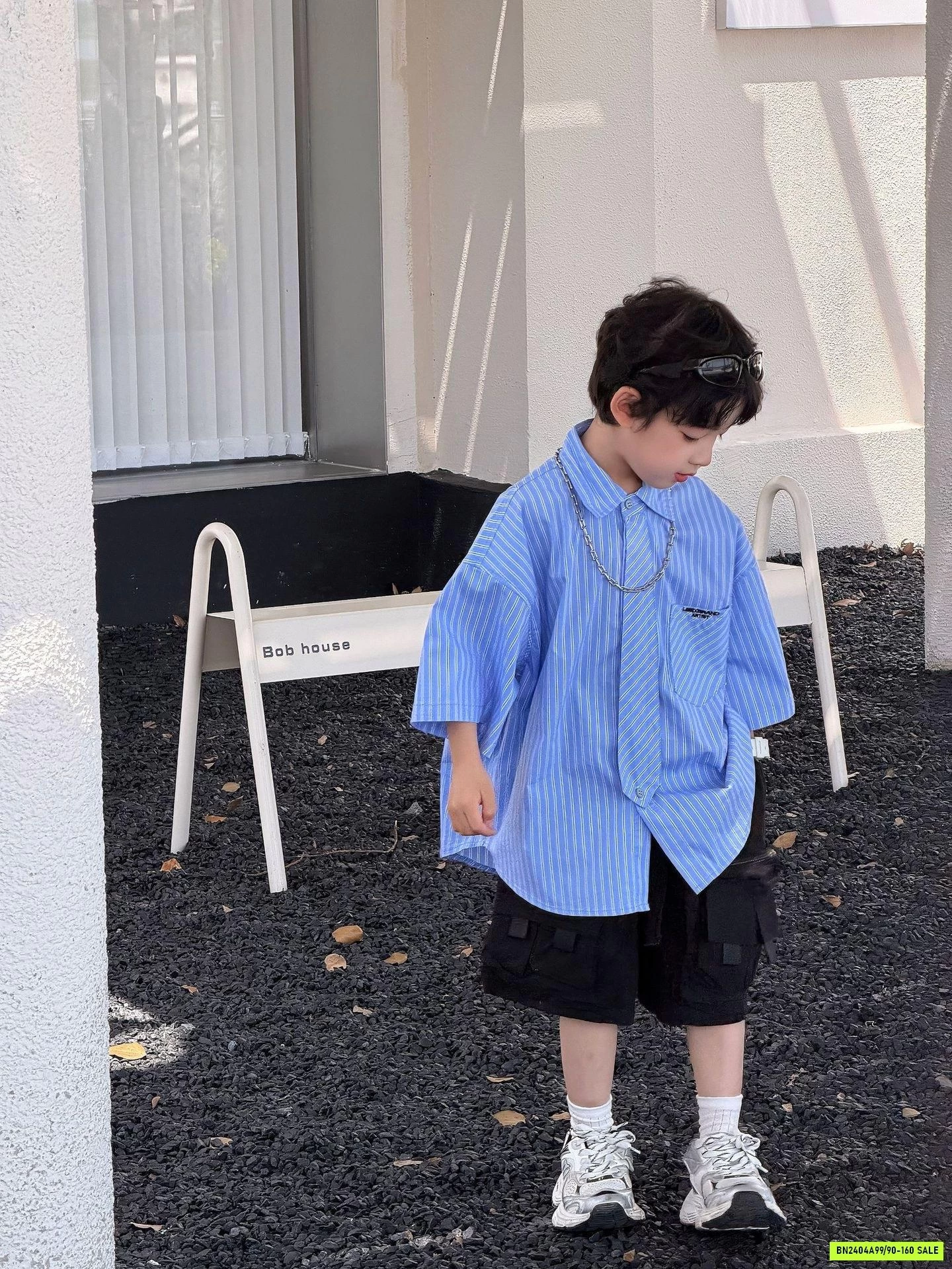 SƠ MI SỌC XANH ĐUÔI TÔM FANSHU