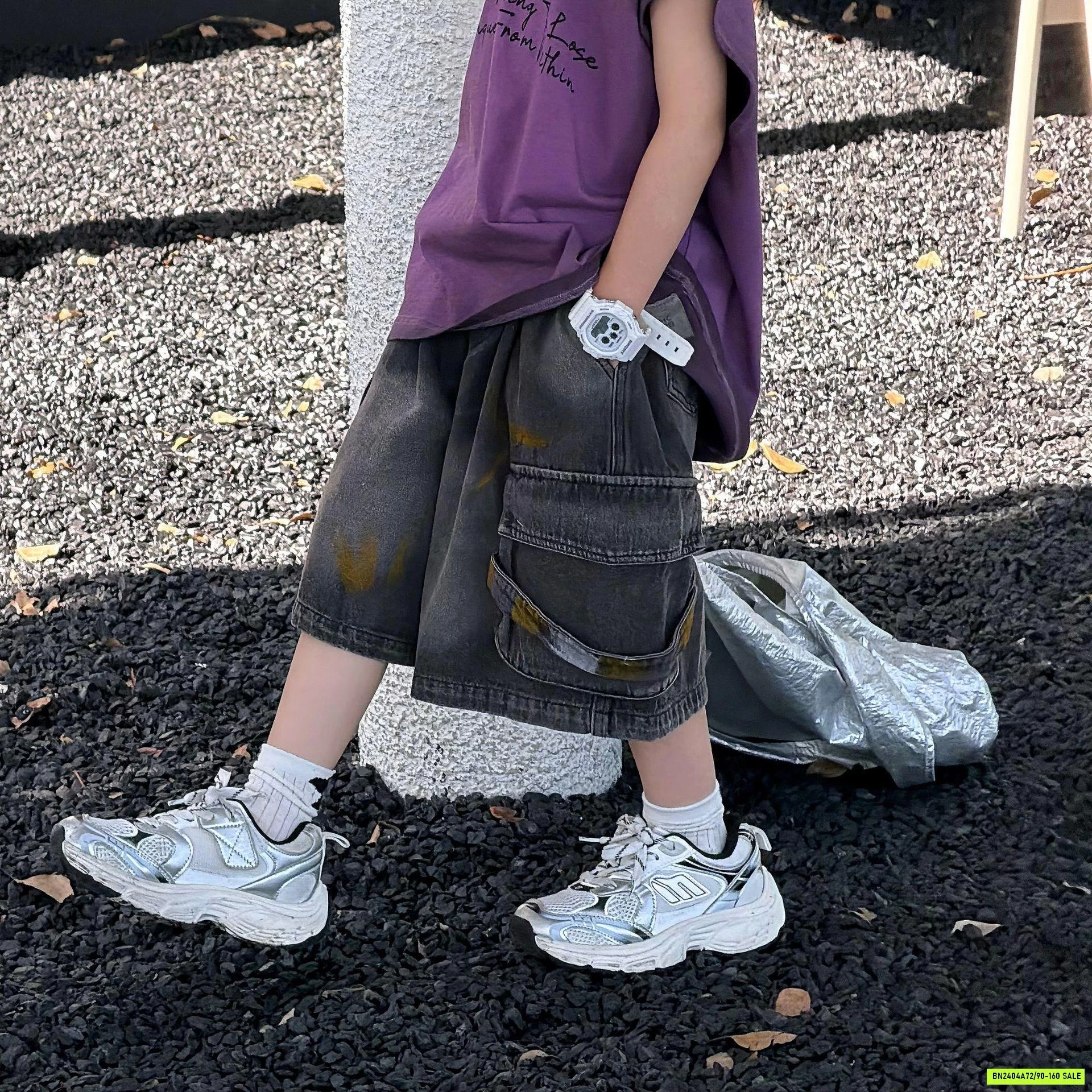 SHORT JEANS ĐEN TÚI BÊN VẨY SƠN FANSHU