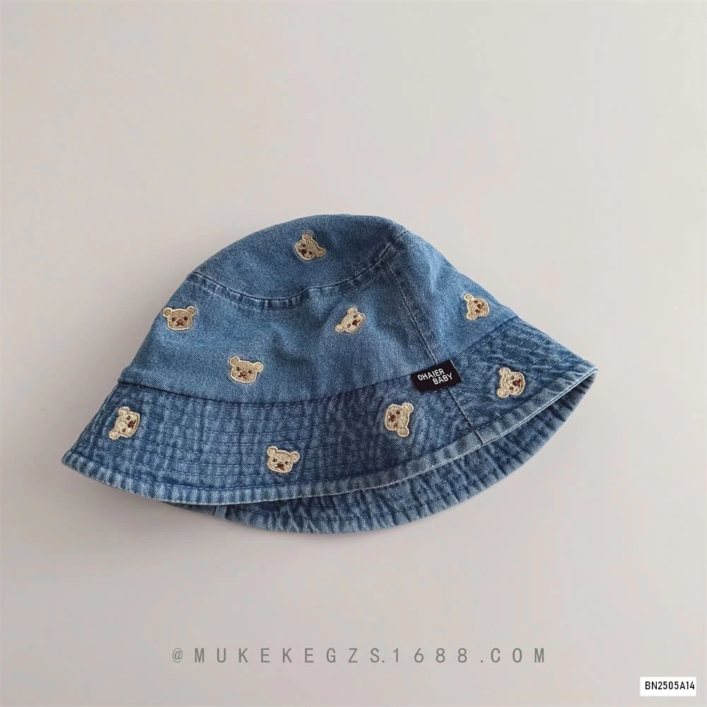 BUCKET DENIM THÊU