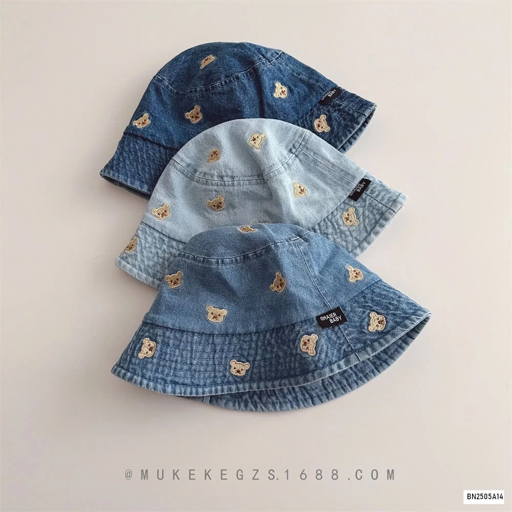 BUCKET DENIM THÊU