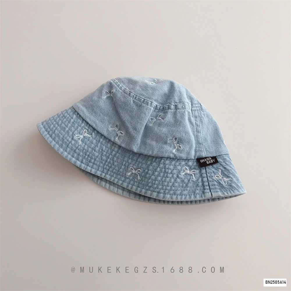 BUCKET DENIM THÊU